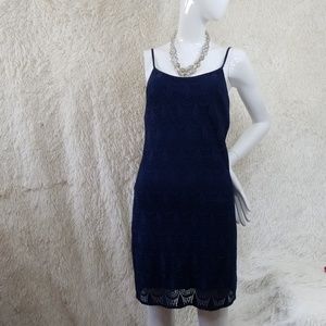 LILLY PULITZER DRESS LACE NAVY BLUE XS